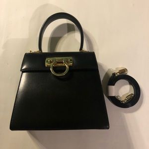 Salvatore Ferragamo Black Leather Purse